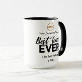 Bestes Team je | Individuelle Name und Logo Zweifarbige Tasse (VorderseiteRechts)