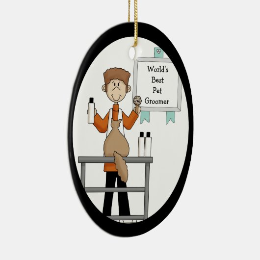Bestes Tier-Groomer-Ornament Keramikornament (Rechts)
