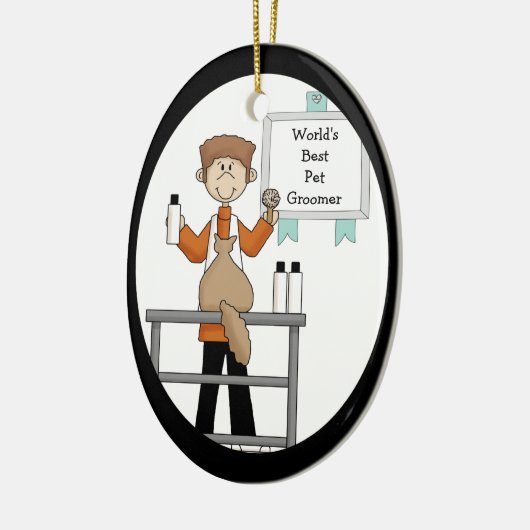 Bestes Tier-Groomer-Ornament Keramikornament (Links)