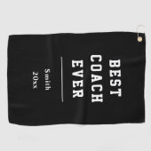 Bestes Trainer-überhaupt Schwarz-weißes Grau Golfhandtuch (Horizontal)