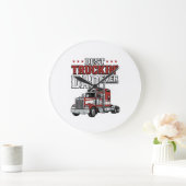 Bestes Trucker-Vater-Design für Vintage-Truck-Shir Große Wanduhr (Zuhause)