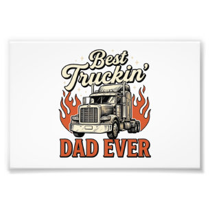 Bestes Truckin Papa Aller Zeiten Vintage Truck Vat Fotodruck