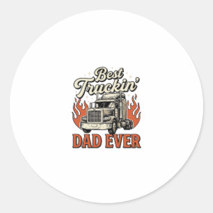 Bestes Truckin-Vater-T-Shirt im Vintage-Stil_1 Runder Aufkleber