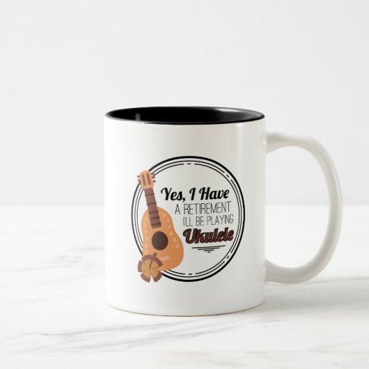Bestes Ukulele-Musiker-Geschenk Zweifarbige Tasse (Rechts)