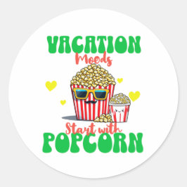 Bestes Urlaubsgeschenk für Popcorn-Liebhaber Runder Aufkleber