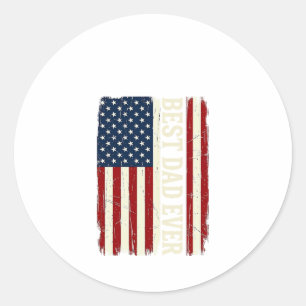 Bestes-Vater-aller-Zeiten-Amerikanische-Flagge-Vin Runder Aufkleber