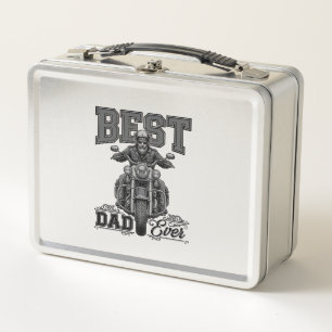 Bestes-Vater-aller-Zeiten-Biker-Vintage-Stickerei- Metall Brotdose