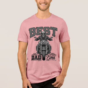 Bestes-Vater-aller-Zeiten-Biker-Vintage-Stickerei- Tri-Blend Shirt