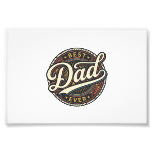 Bestes-Vater-aller-Zeiten Vintage-Abzeichen T-Shir Fotodruck