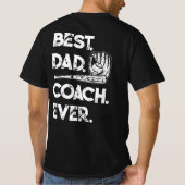 Bestes Vater Coach je Baseball Fathers Day Geschen T-Shirt (Rückseite)