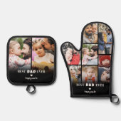 Bestes Vater-Foto Ofenhandschuh & Topflappen-Set (Vorderseite)