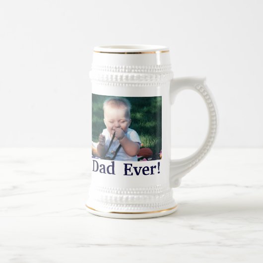 Bestes Vater-Foto Stein Bierglas (Rechts)