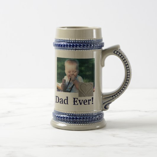 Bestes Vater-Foto Stein Bierglas (Rechts)