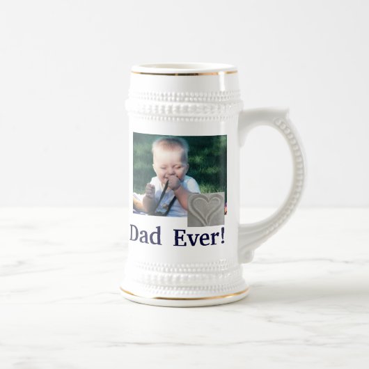 Bestes Vater-Foto Stein Bierglas (Rechts)