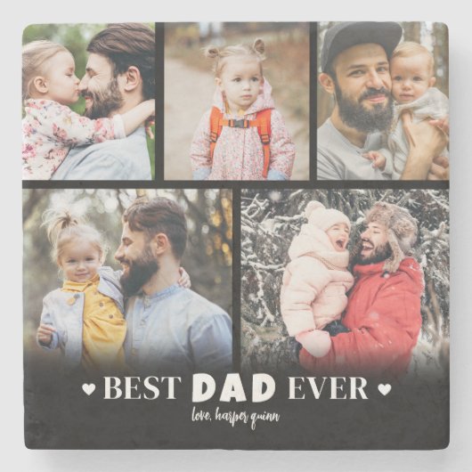 Bestes Vater-Foto Steinuntersetzer (Vorderseite)