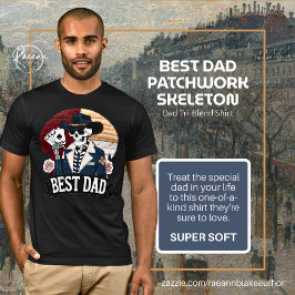 Bestes-Vater-Patchwork-Skelett-Tri-Blend-Shirt T-Shirt