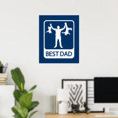 Bestes Vater Poster / Print - Vater mit Kindern (Heimbüro)