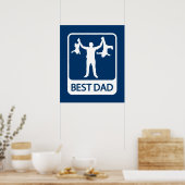 Bestes Vater Poster / Print - Vater mit Kindern (Küche)