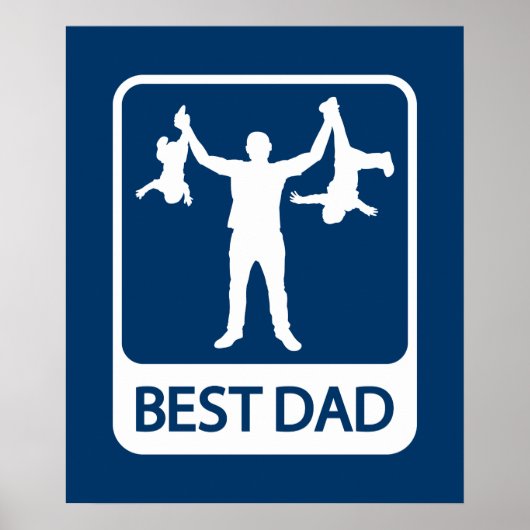 Bestes Vater Poster / Print - Vater mit Kindern (Vorne)
