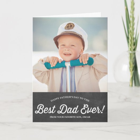 Bestes Vater-Script | Chalkboard Vatertag Card Karte (Vorderseite)