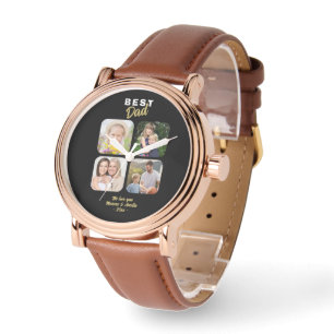 Bestes Vater Vater 4 Familie Foto Armbanduhr