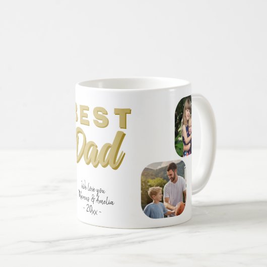 Bestes Vater Vater 4 Familie Foto Kaffeetasse (VorderseiteRechts)