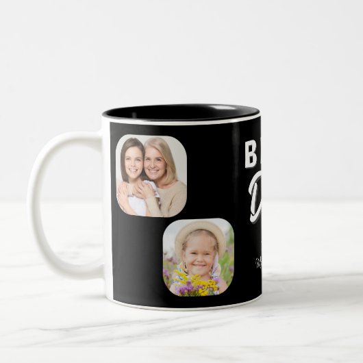 Bestes Vater Vater 4 Familie Foto Zweifarbige Tasse (Links)