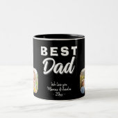 Bestes Vater Vater 4 Familie Foto Zweifarbige Tasse (Mittel)