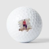 Bestes Vater Vatertag Pinselstrich Foto Golfball (Vorderseite)