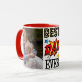 Bestes Vaterüberhaupt Superhero-Gewohnheits-Foto Tasse (Vorderseite Links)
