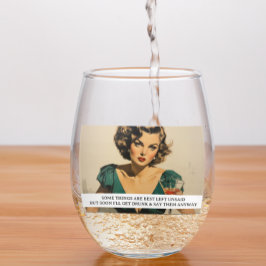 Bestes Verlassen Unsay Funny Retro 50er Sprichwort Weinglas Ohne Stiel