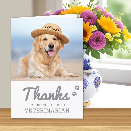 Bestes veterinärmedizinisches Paw Prints Pet Foto Dankeskarte