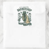 Bestes Vintages Barbershop-Logo Quadratischer Aufkleber (Tasche)