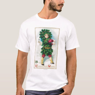 Bestes Weihnachten wünscht Mann im immergrünen T-Shirt