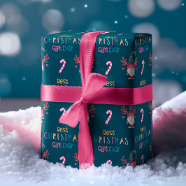 Bestes Weihnachtsgeschenk Eva! Funny & Bright Gnom Geschenkpapier