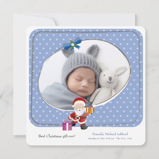 Bestes Weihnachtsgeschenk für jedes Foto Geburtser Ankündigung (Vorderseite)