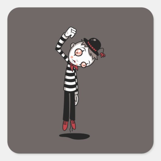 Bestest Mime Ever Quadratischer Aufkleber (Vorderseite)