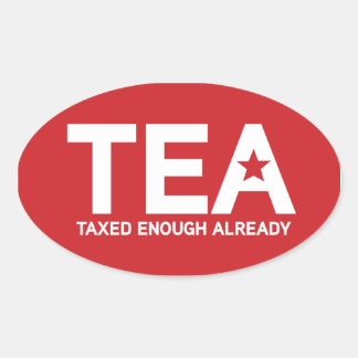 Besteuert genug Oval Ovaler Aufkleber