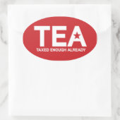 Besteuert genug Oval Ovaler Aufkleber (Tasche)