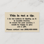 Besteuerung ist Diebstahl: Spitze-Karte Visitenkarte (Rückseite)