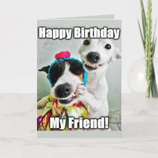 Bestfriend Funny Cute Dog Birthday Card Karte (Vorderseite)