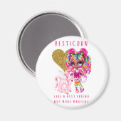 Bestfriend Gift for Girls, Magical Unicorn Pink Magnet (Vorderseite/Rückseite)