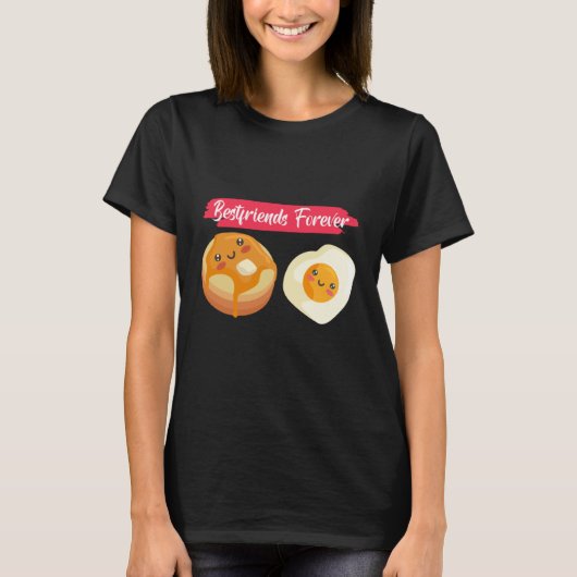 Bestfriends Forever Pancakes And Eggs Breakfast Pa T-Shirt (Vorderseite)