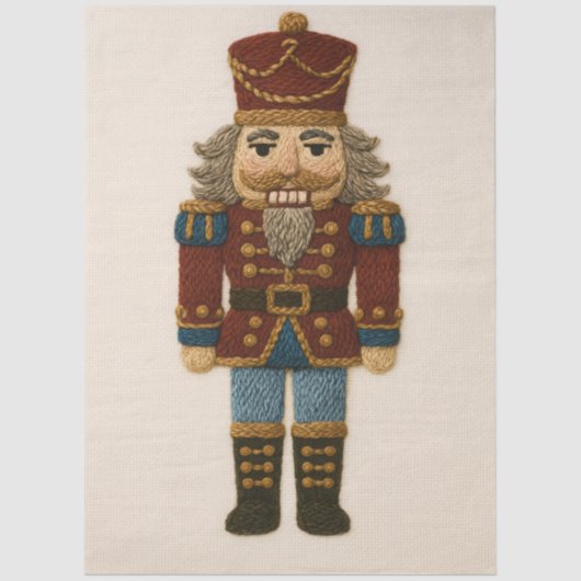 bestickt Look Christmas Nutcracker Seidenpapier (Vorderseite)