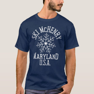 bestickt Snowflake McHenry Maryland USA White T-Shirt