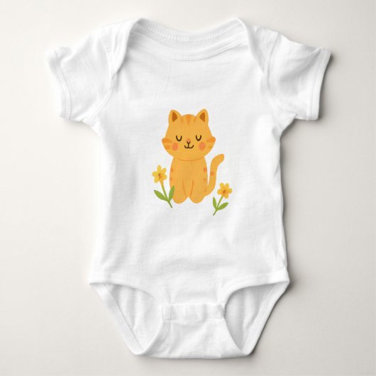 bestickte Babykatze Baby Strampler (Vorderseite)