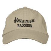 bestickte Bassoon Music Cap Bestickte Kappe (Vorderseite)