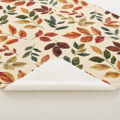 bestickte Blätter fallen - Nahtloses Muster Sherpadecke (3/4)