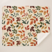 bestickte Blätter fallen - Nahtloses Muster Sherpadecke (Vorderseite (Horizontal))