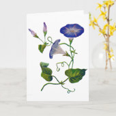 bestickte Blue Morning Glühbirnen Karte (Gelbe Blume)